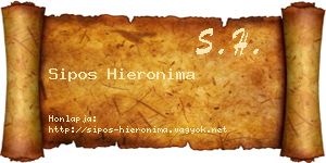 Sipos Hieronima névjegykártya